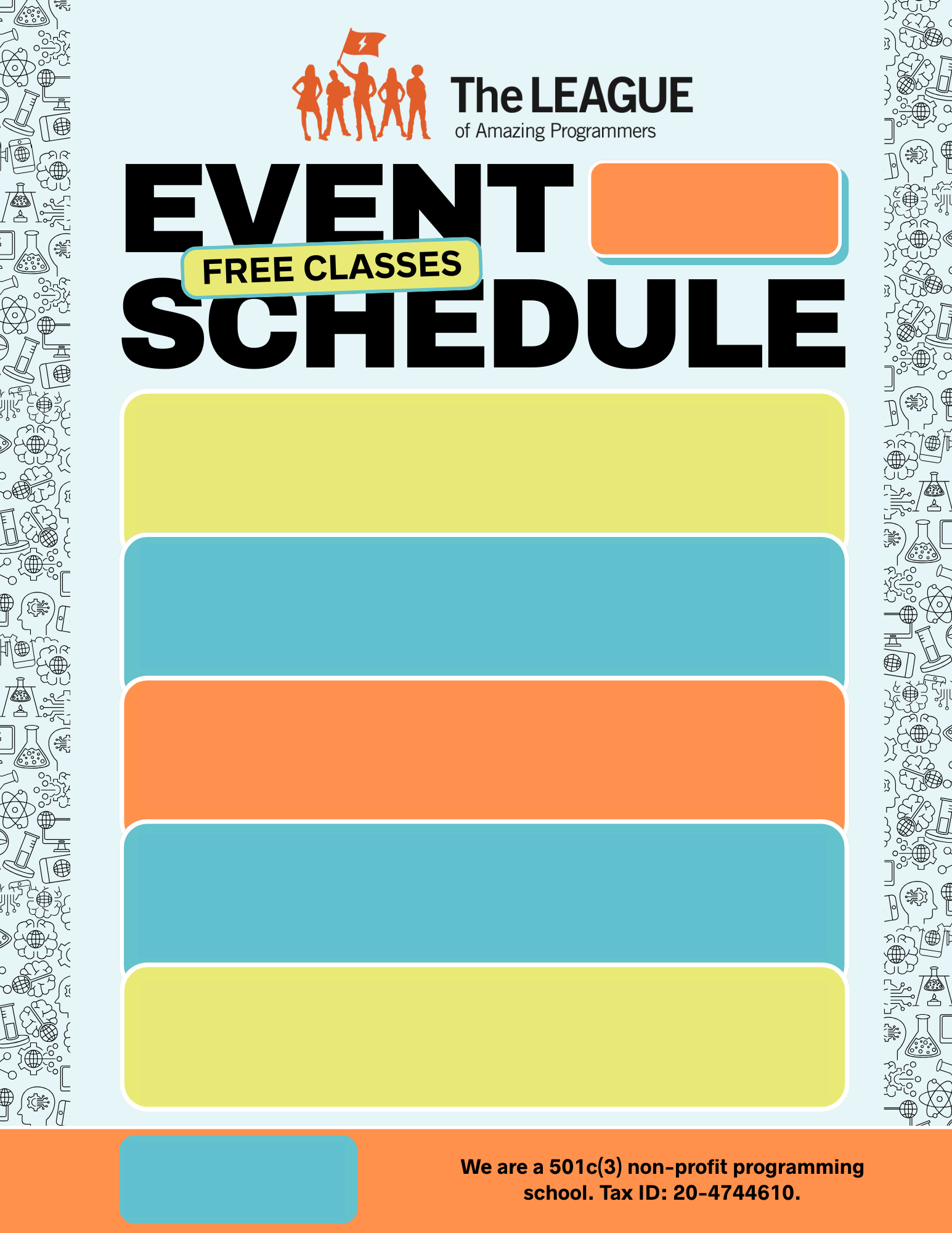 Upcoming events flyer template