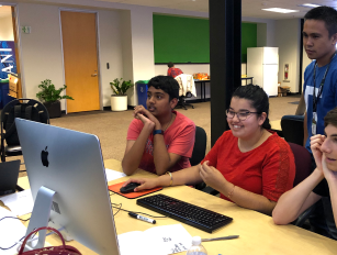 Students attending cybersecurity competition